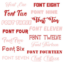 Load image into Gallery viewer, Pink Foam/Gym Red &quot;CUSTOM TEXT&quot; Air Jordan 5 Black or White Sneaker T-Shirt
